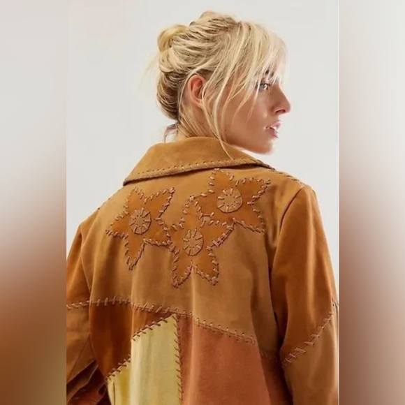 (NWOT) Free People Flowers On The Wall Suede Jacket Size M We The Free - Picture 2 of 15